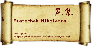 Ptatschek Nikoletta névjegykártya